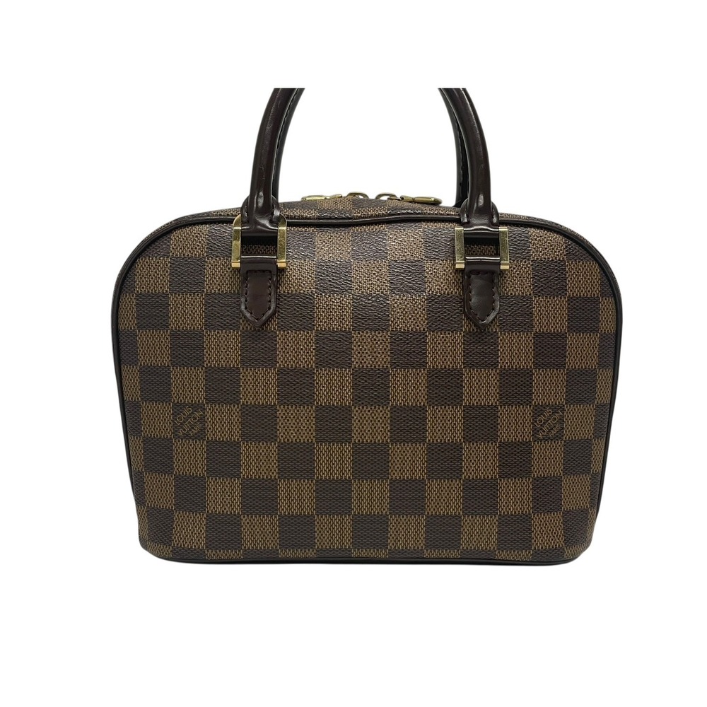 Louis Vuitton Damier Brown Saria Leather Handbag Ebene